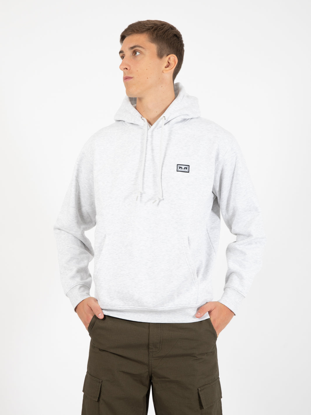 Felpa Estabilished works eyes hood fleece ash grey