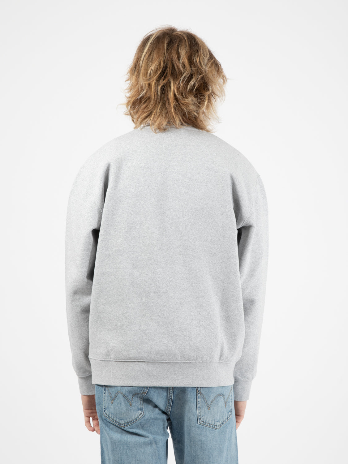 Established works bold crew fleece sweatshirt ash grey