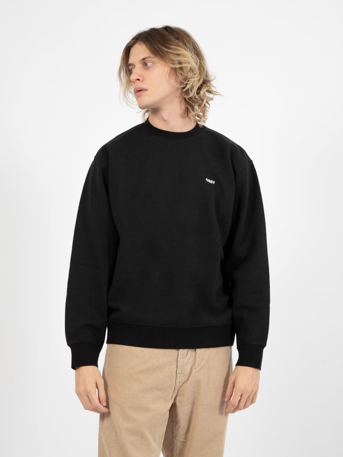 Established works bold crew fleece black sweatshirt