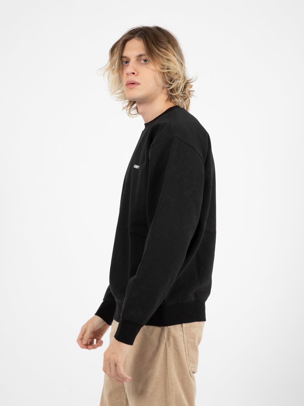 Established works bold crew fleece black sweatshirt