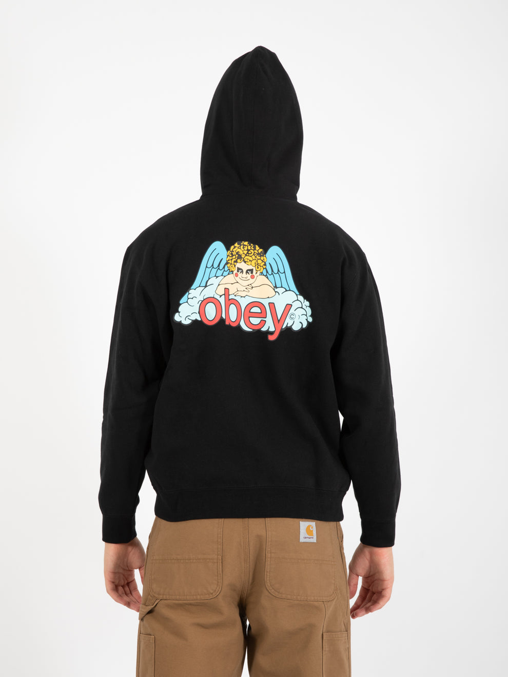 Felpa Heaven Angel Premium zip hooded fleece black