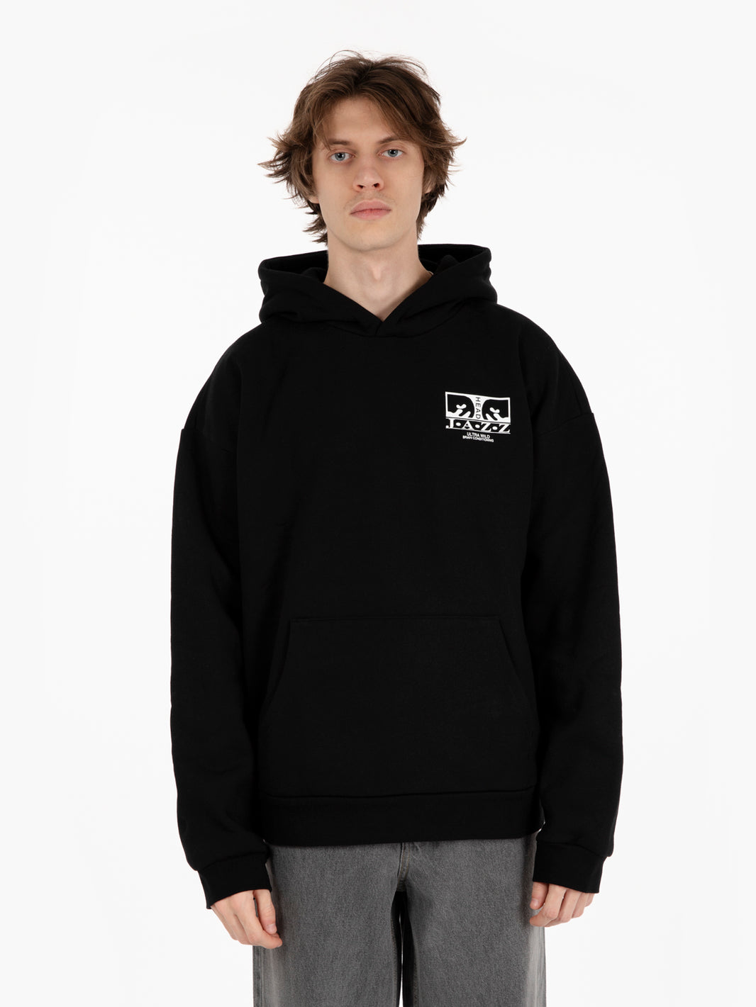 Extra heavy black Jazz Head hoodie