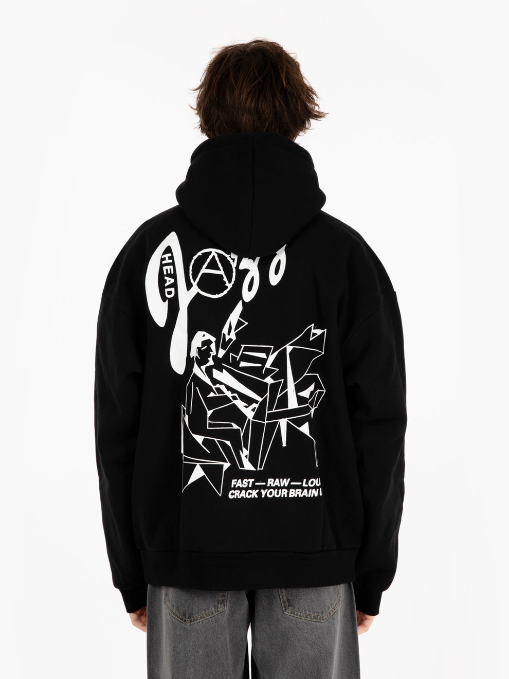 Felpa hoodie Jazz Head extra heavy black