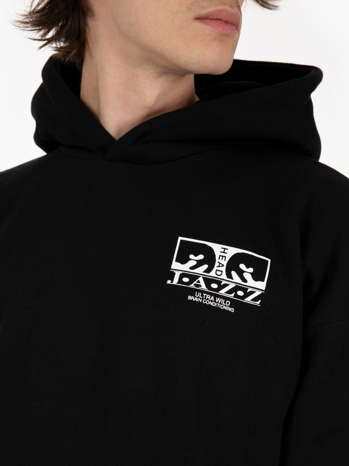 Felpa hoodie Jazz Head extra heavy black