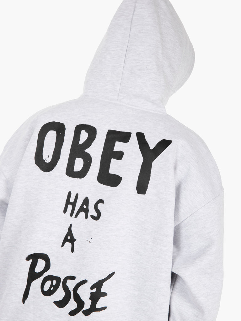 OBEY - Felpa hoodie Posse Extra heavy ash grey