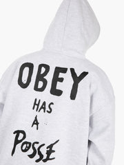 OBEY - Felpa hoodie Posse Extra heavy ash grey