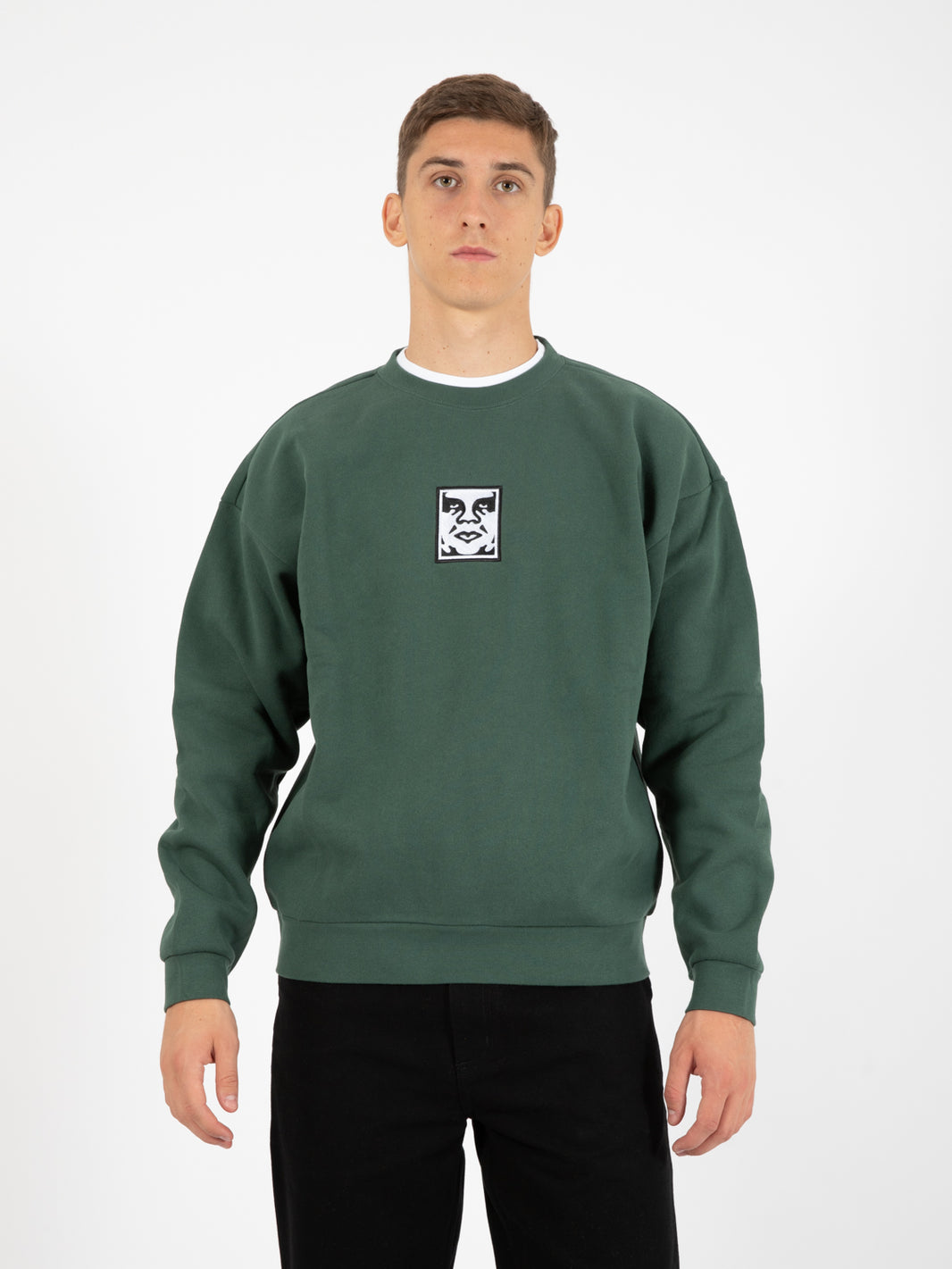 Icon Extra Heavy Crew II fleece dark cedar sweatshirt