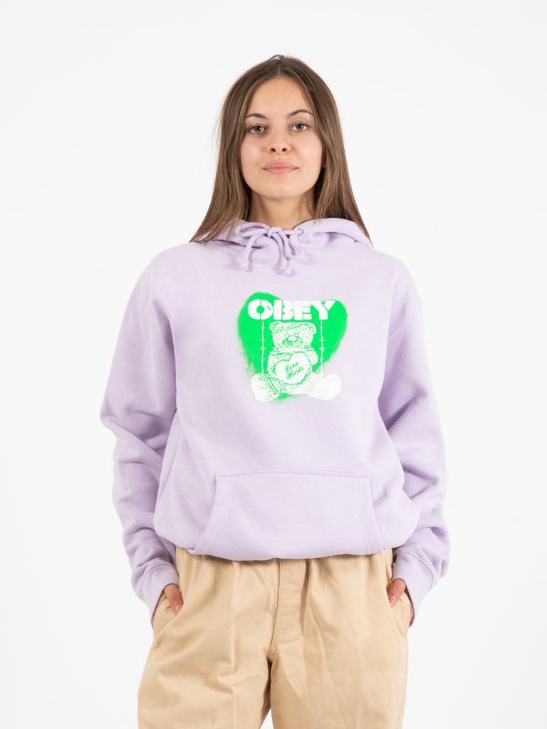 OBEY - Felpa Love Hurts 2 basic hooded fleece Lavender