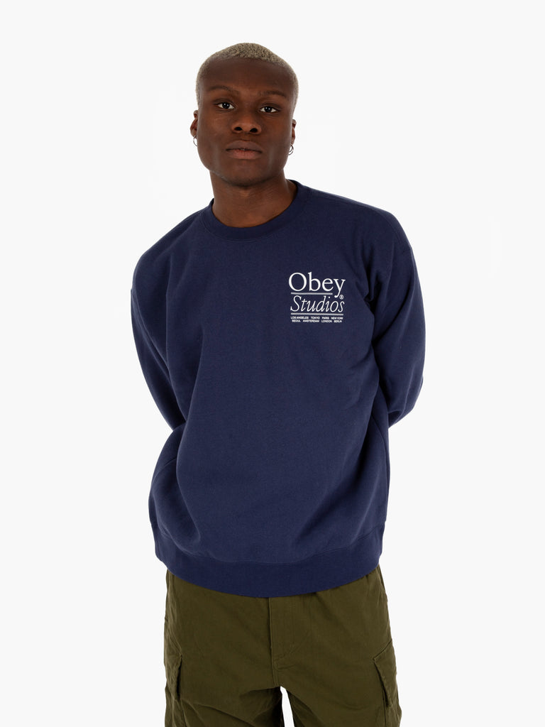 OBEY - Felpa Studios academy navy