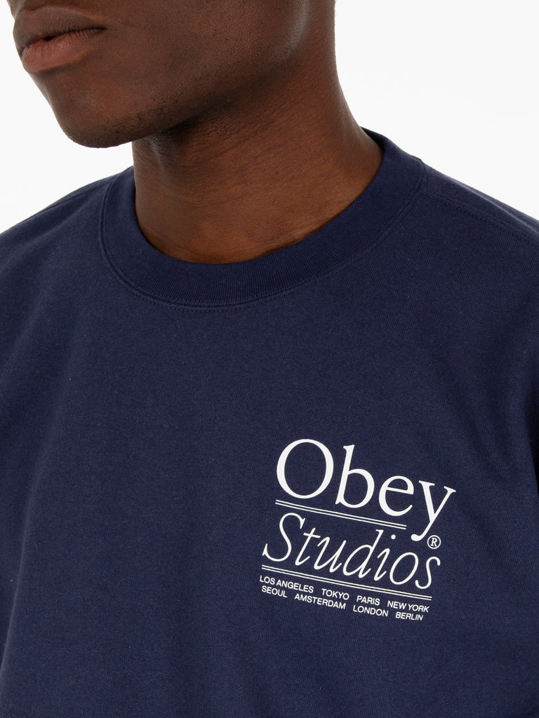 OBEY - Felpa Studios academy navy