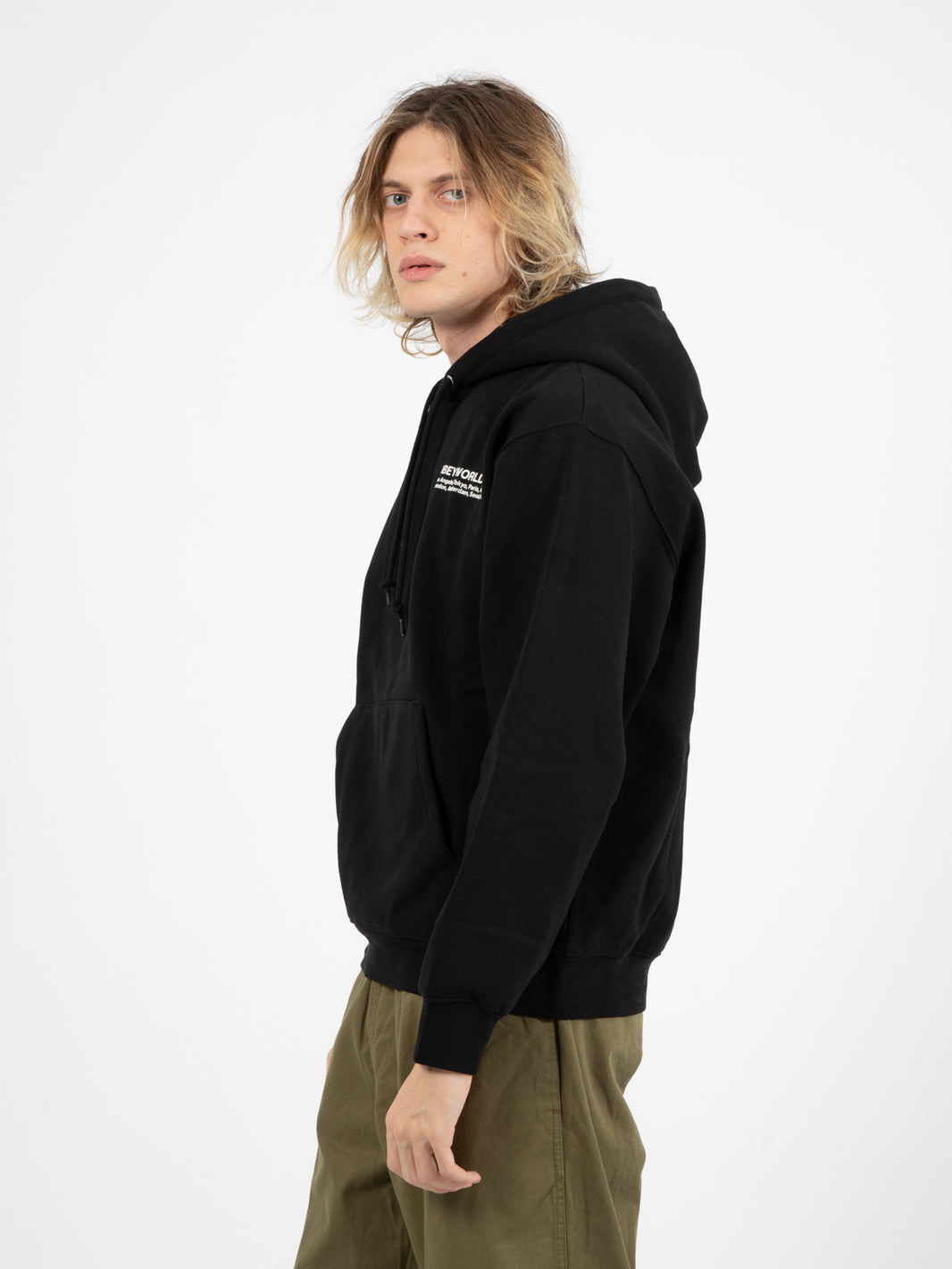 Felpa Worldwide cities premium hooded fleece black