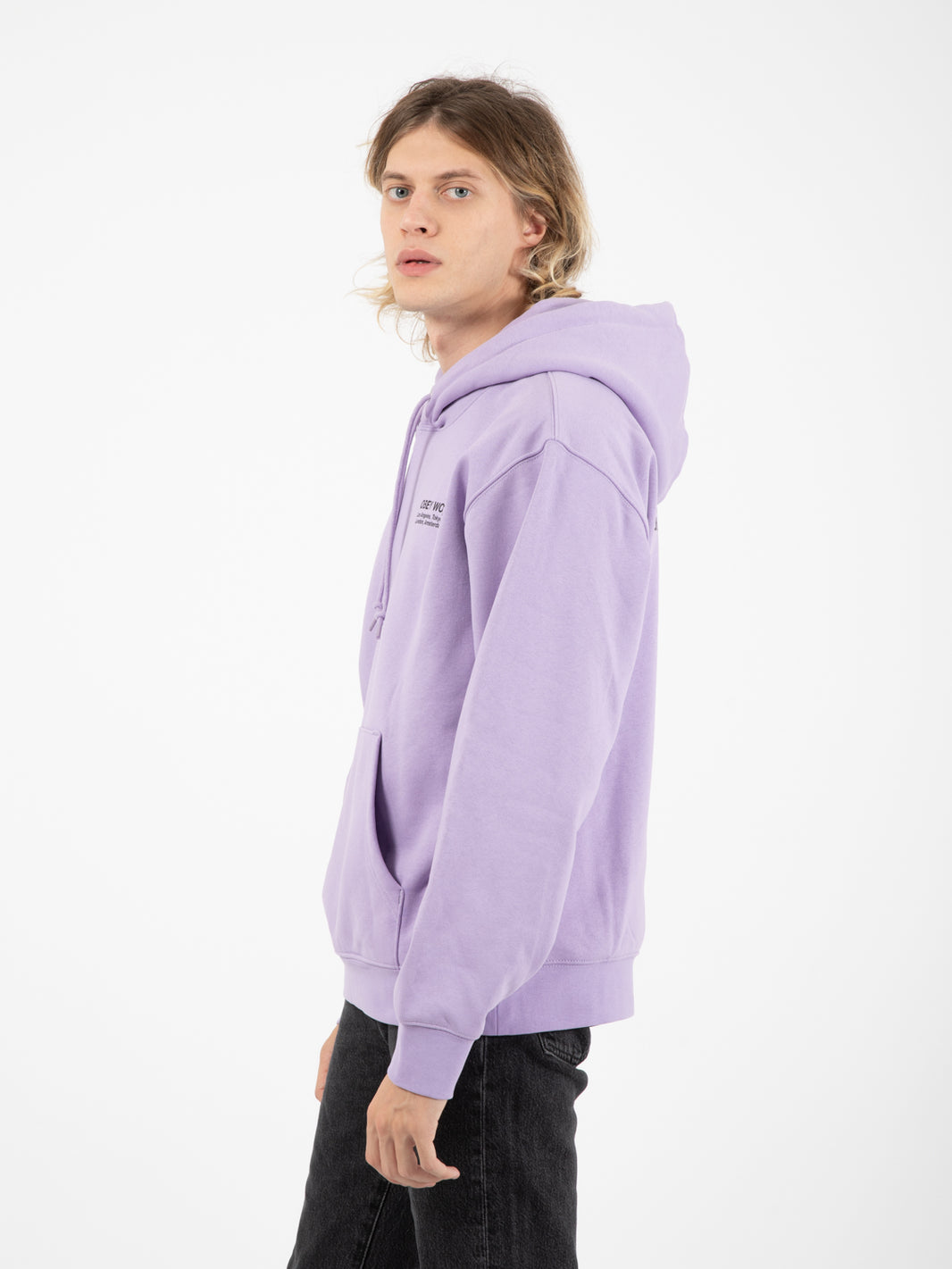 Felpa Worldwide cities premium hooded fleece digital lavender