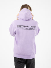 OBEY - Felpa Worldwide cities premium hooded fleece digital lavender
