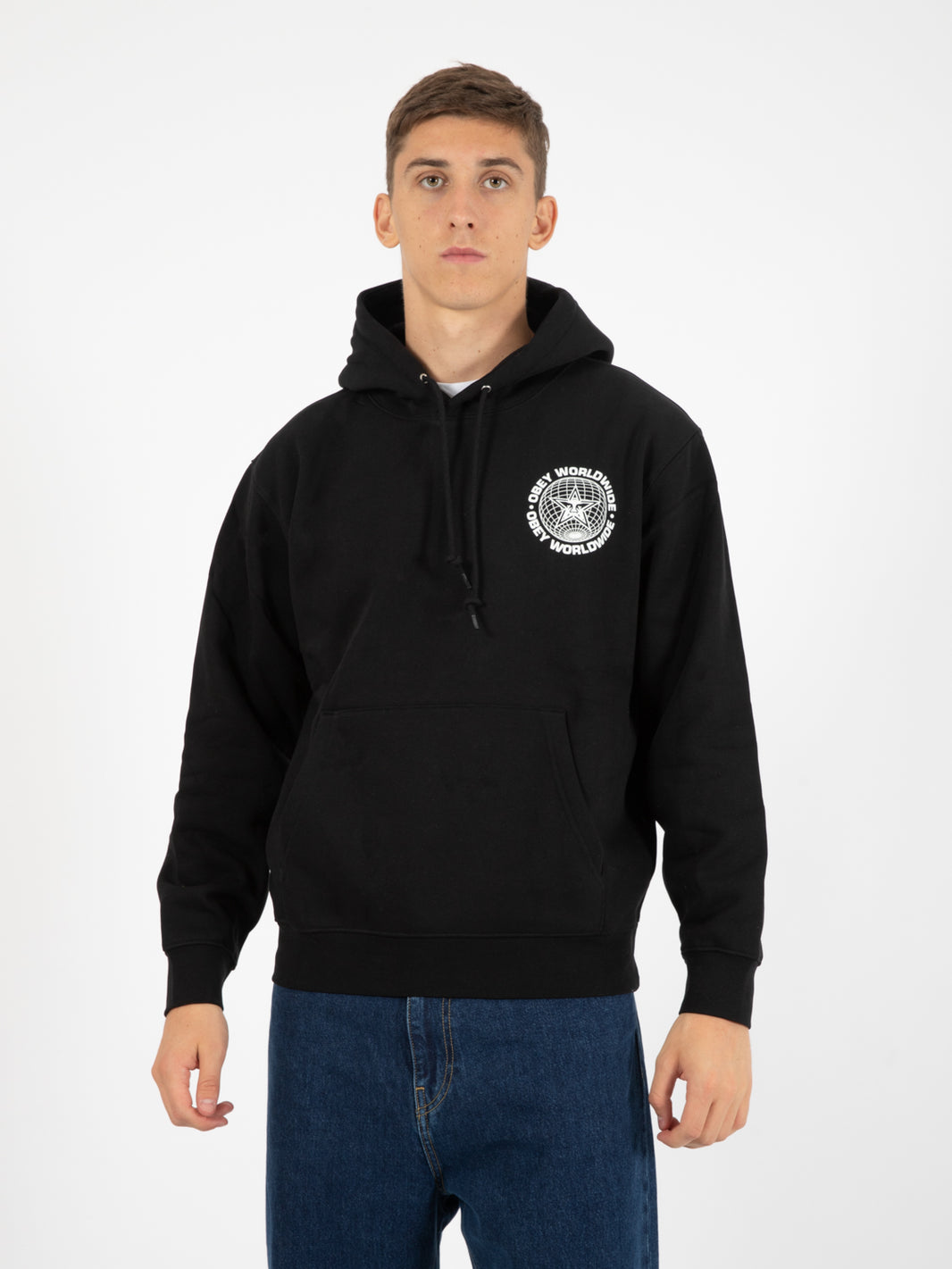 Felpa Worldwide Globe premium hooded black