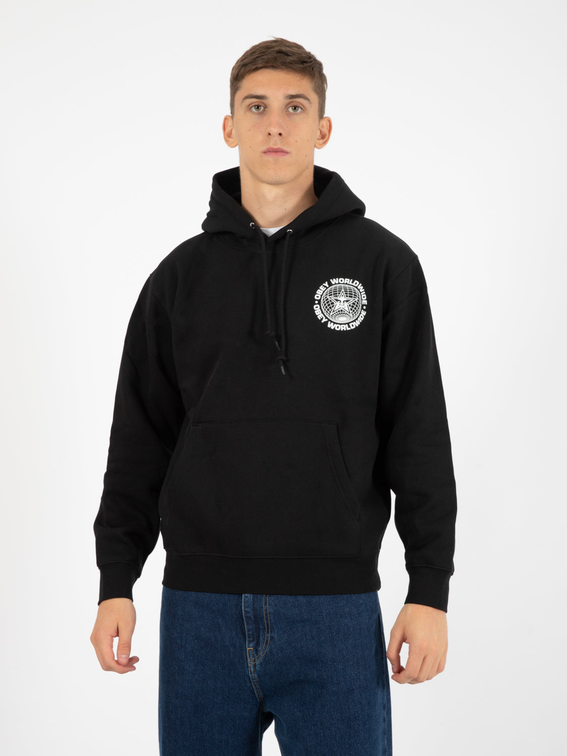 Felpa Worldwide Globe premium hooded black