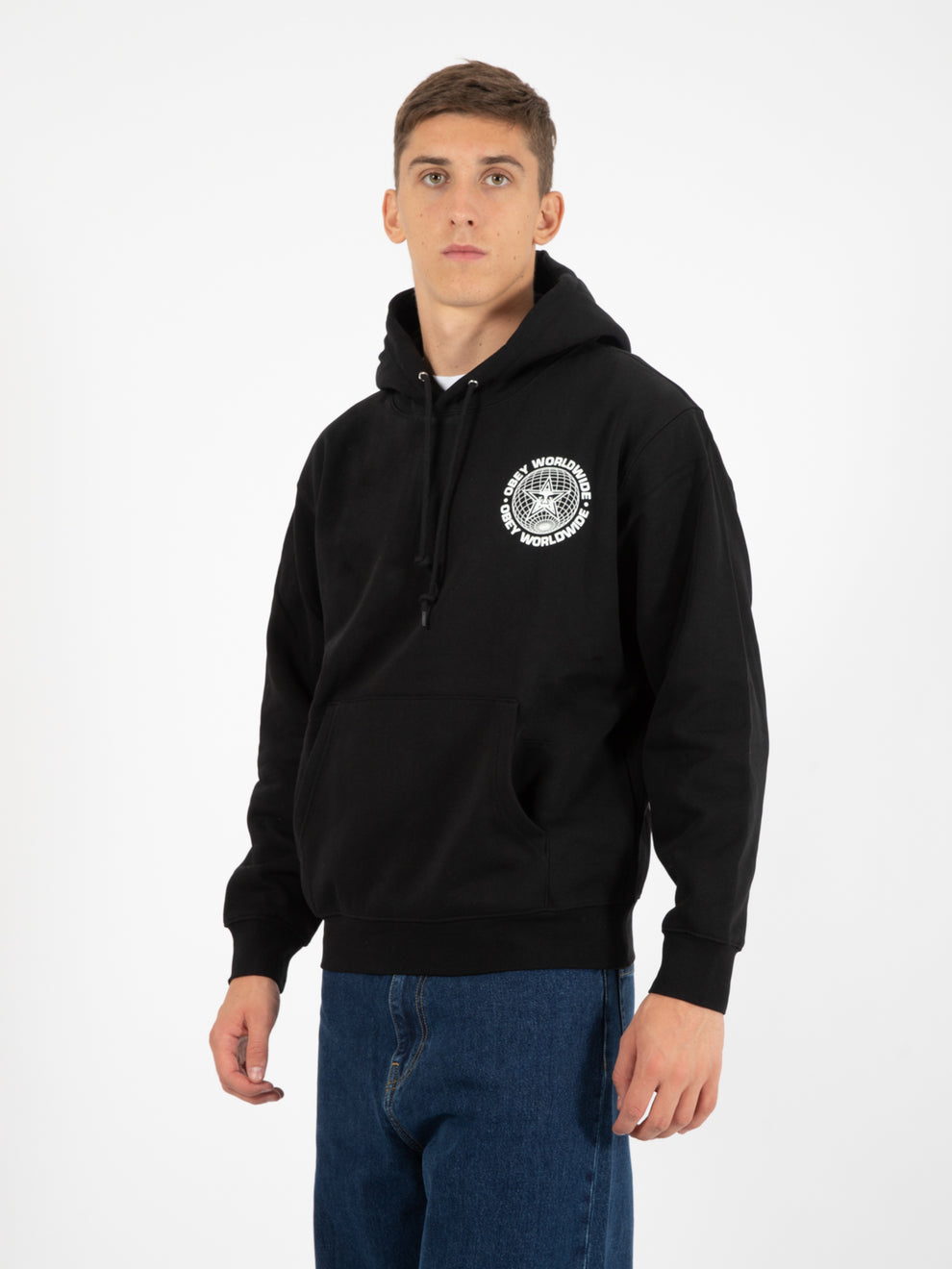 Felpa Worldwide Globe premium hooded black