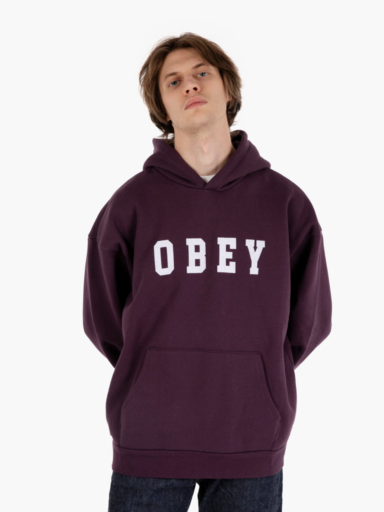 OBEY - Felt Extra Heavy Hood Fleece Plum Perfect