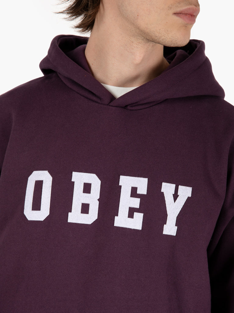 OBEY - Felt Extra Heavy Hood Fleece Plum Perfect