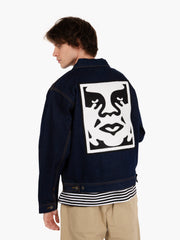 OBEY - Icon hardwork zip up jacket rinse indigo