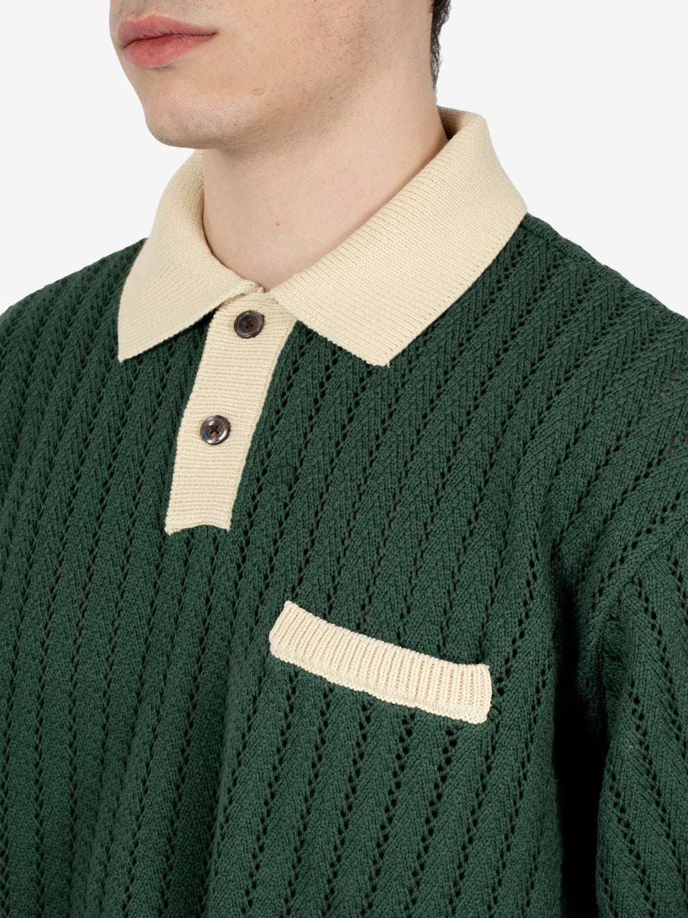 Jasper polo sweater pine needle multi