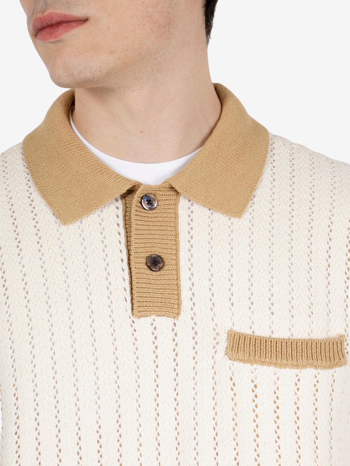 Jasper polo sweater unbleached multi