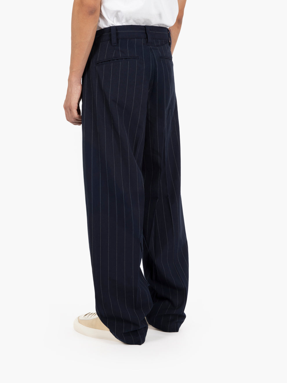 Leisure Dean Stripe Pleated pant midnight navy