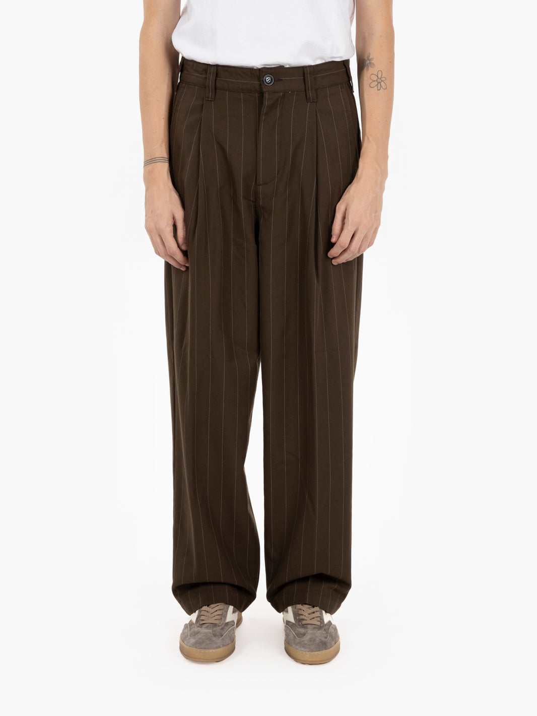 Leisure Dean Stripe Pleated pant wren