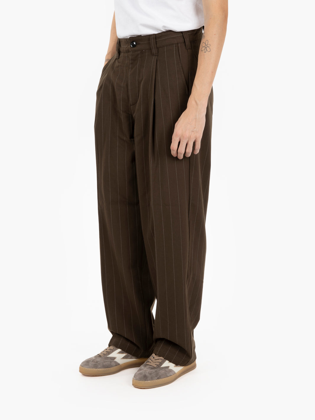 Leisure Dean Stripe Pleated pant wren