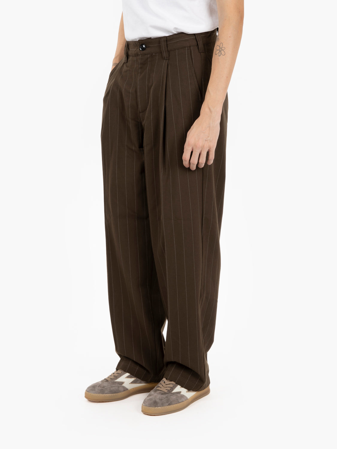 Leisure Dean Stripe Pleated pant wren