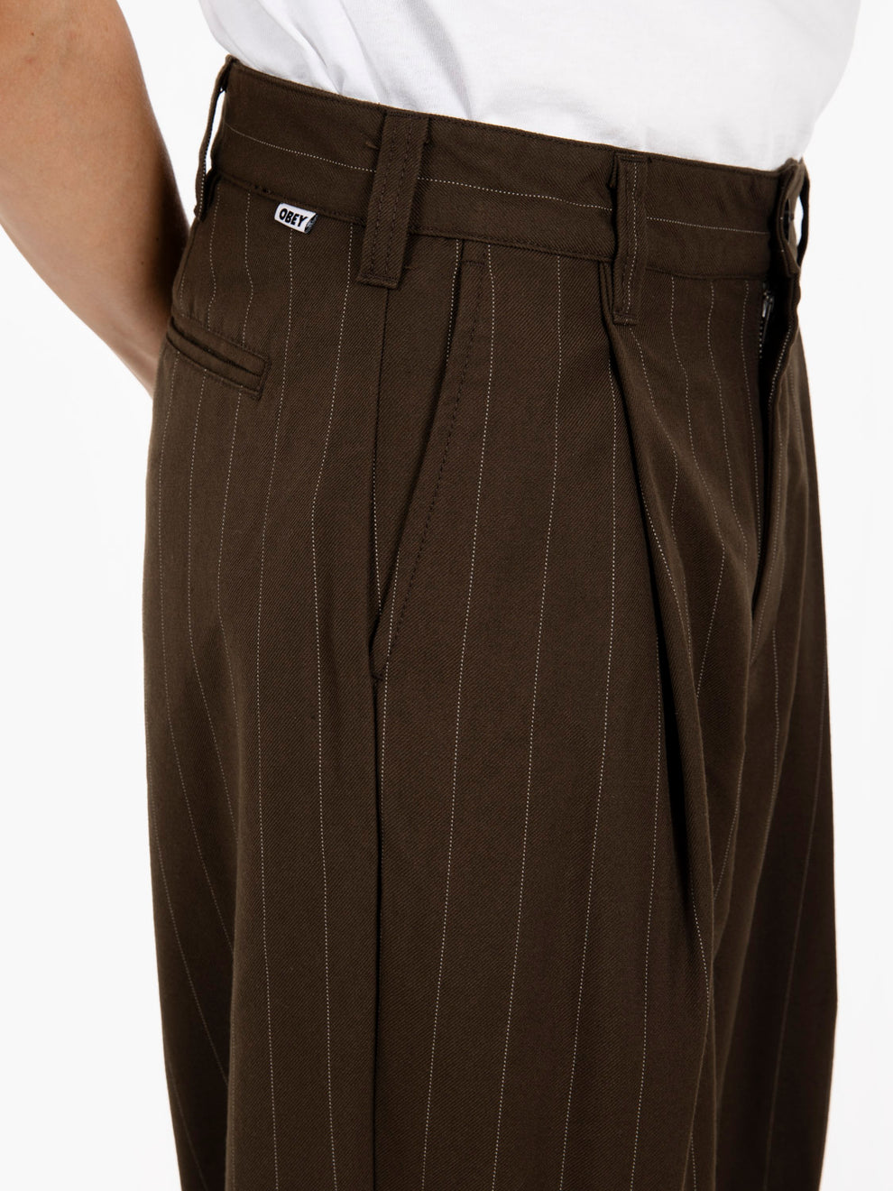 Leisure Dean Stripe Pleated pant wren