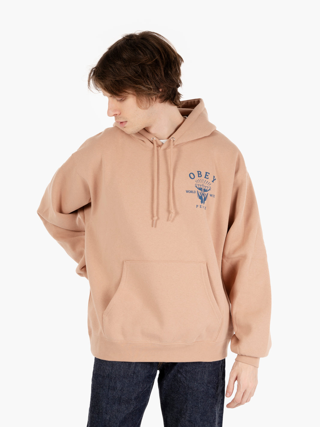 Lotus with hands warm taupe