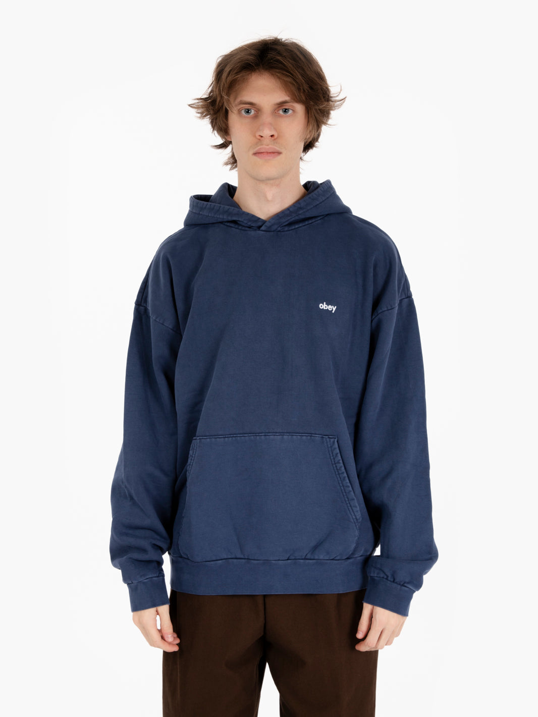 Lowercase pigment hoodie fleece academy navy