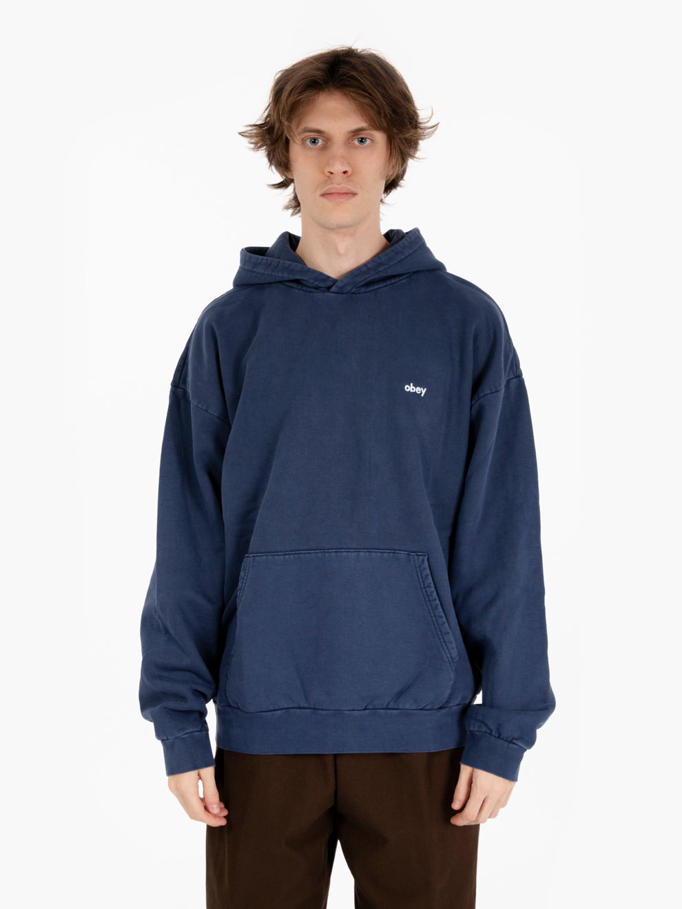 Lowercase pigment hoodie fleece academy navy