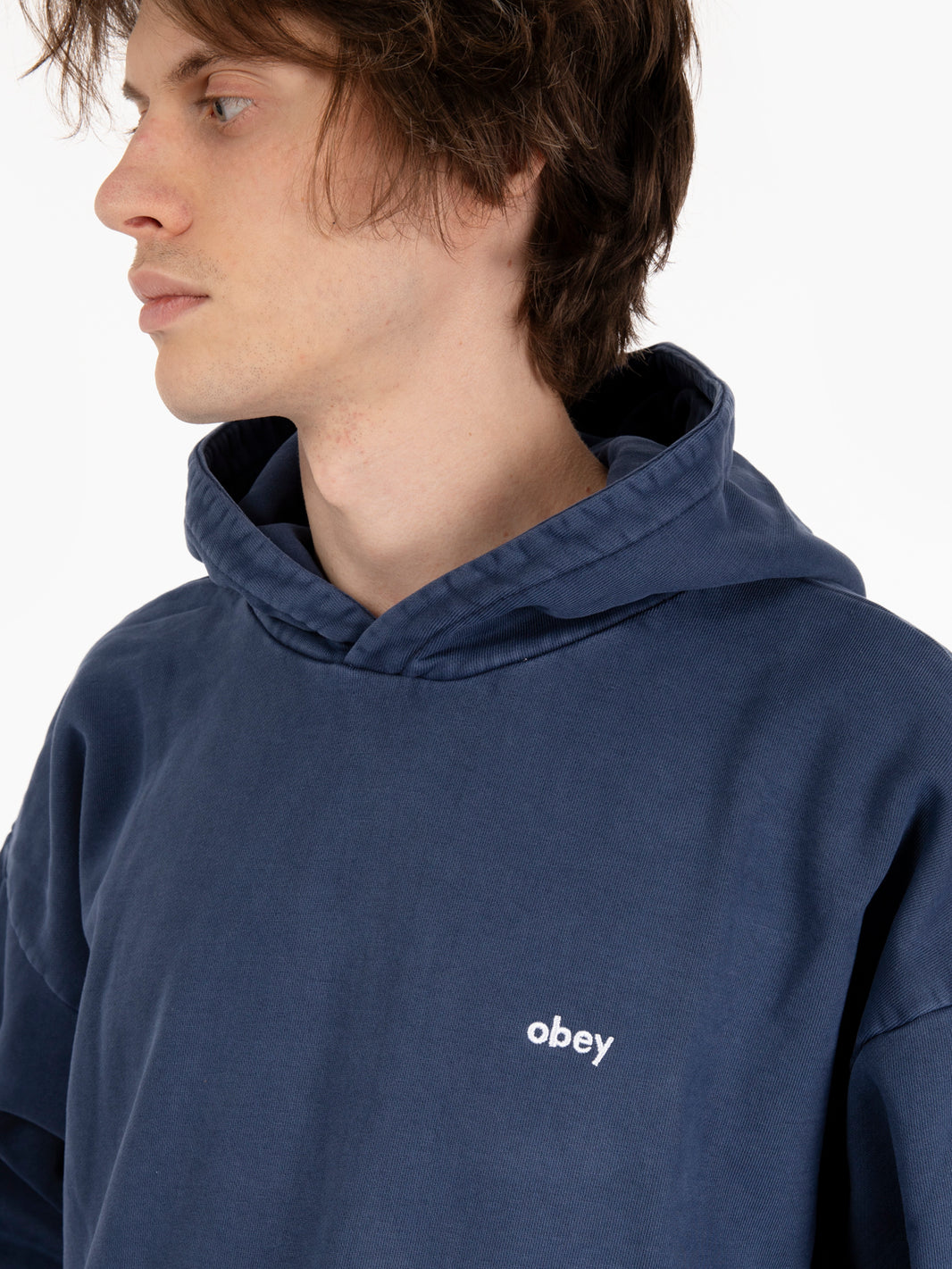 Lowercase pigment hoodie fleece academy navy