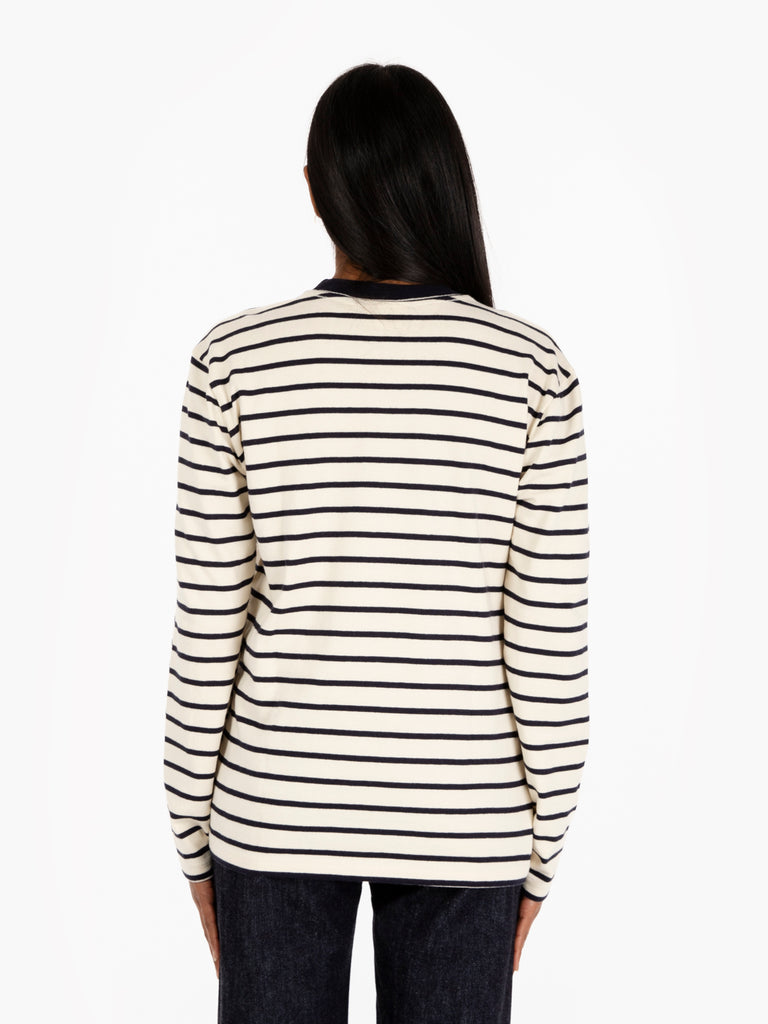 OBEY - Maglia Ramona stripe white asparagus