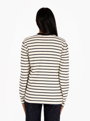 OBEY - Maglia Ramona stripe white asparagus