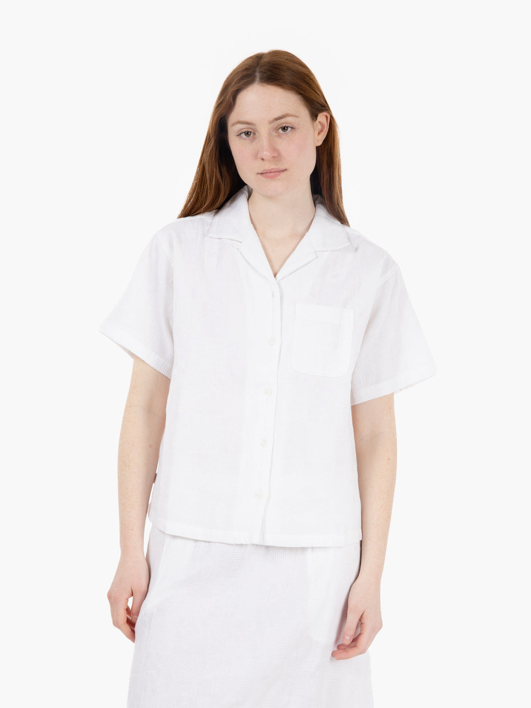 Manor jacquard woven white