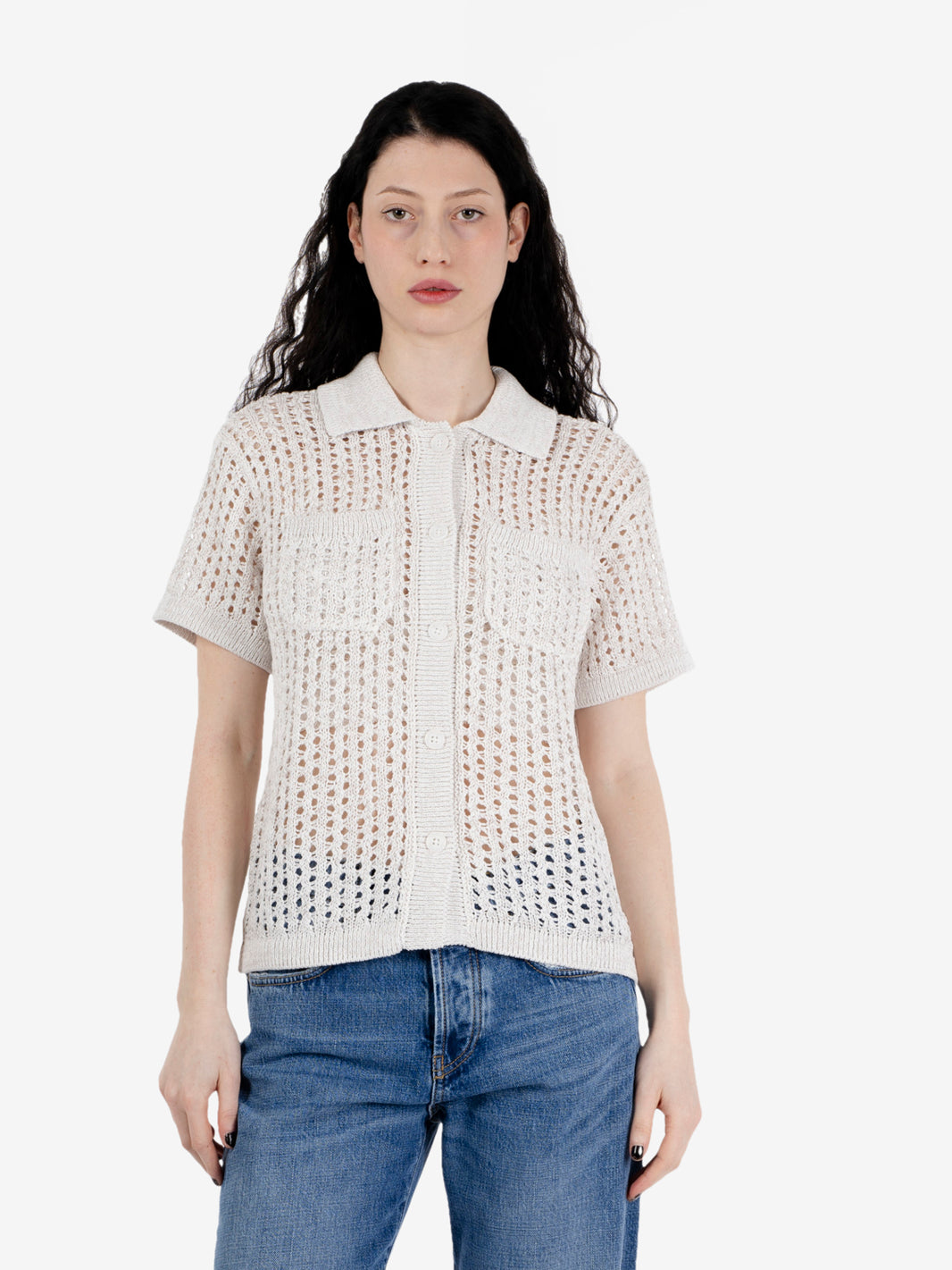 Milly open knit sweater marshmallow multi