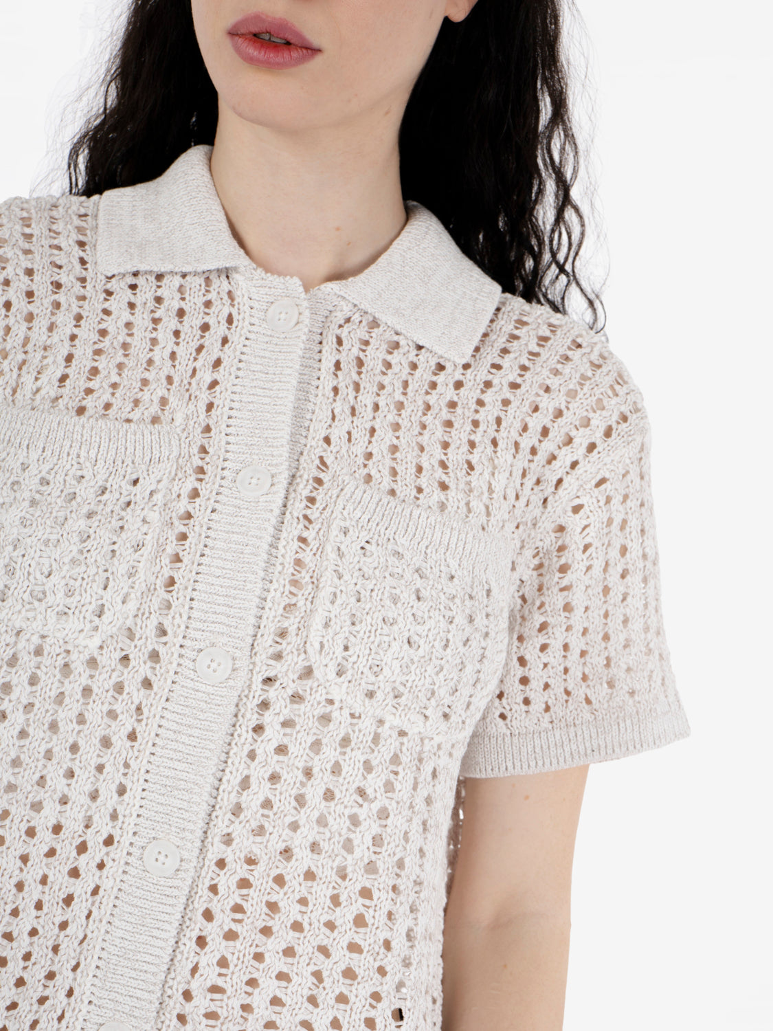 Milly open knit sweater marshmallow multi