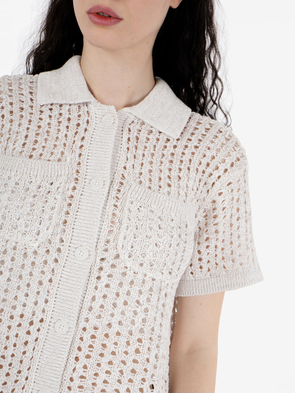 Milly open knit sweater marshmallow multi