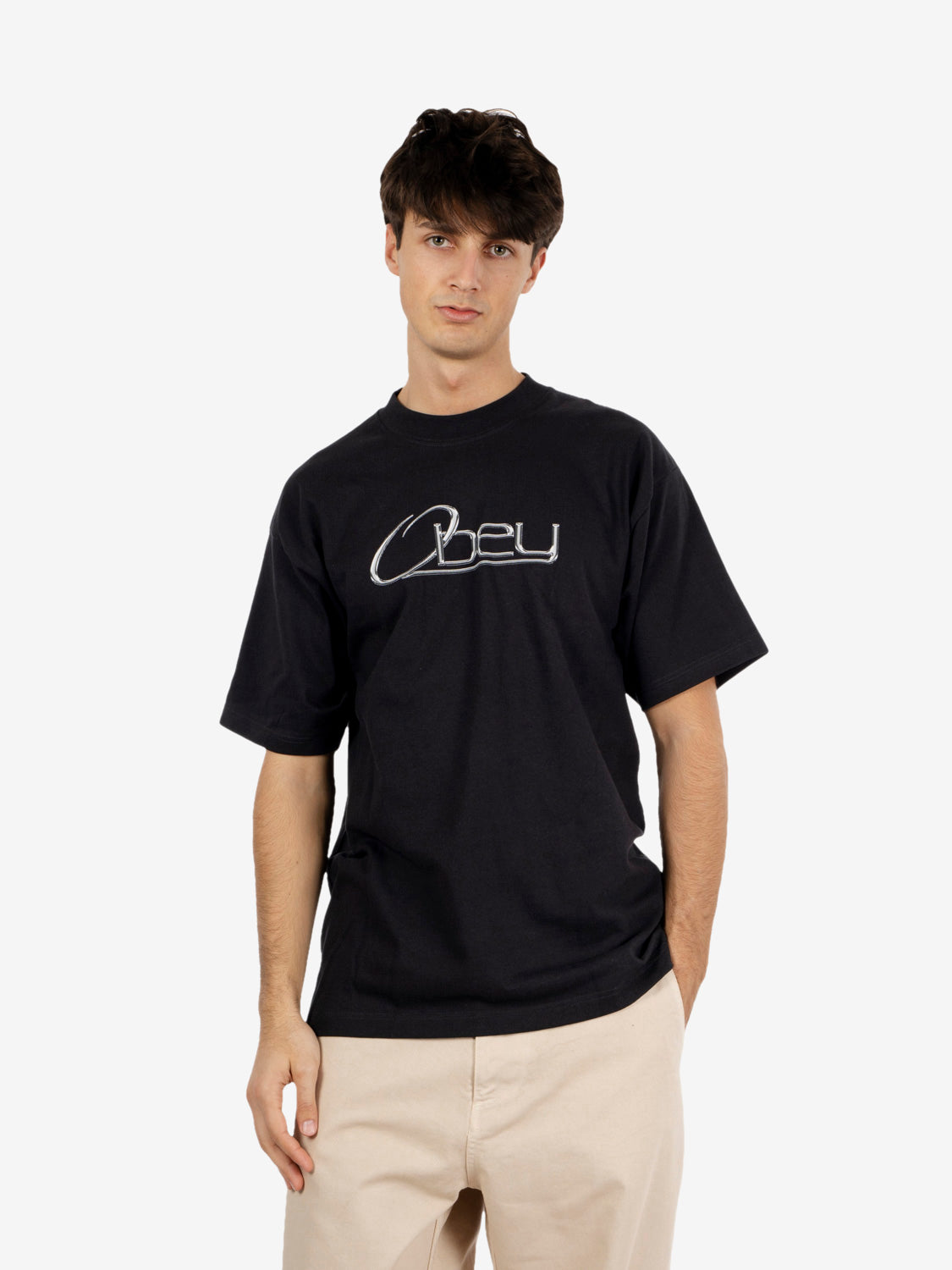 Obey Chrome tee black