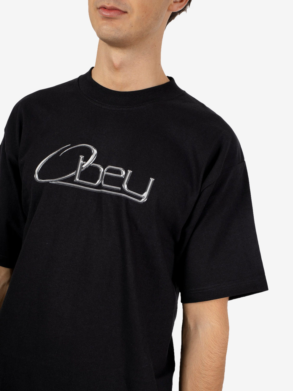 Obey Chrome tee black