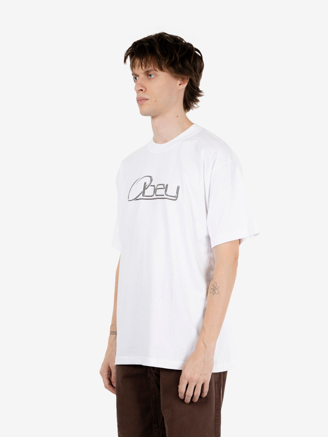 Obey Chrome tee white