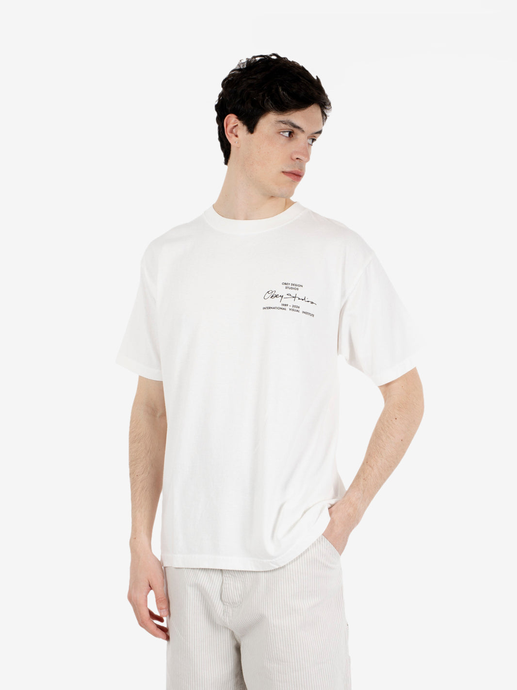 Obey Institute tee pigment vintage white