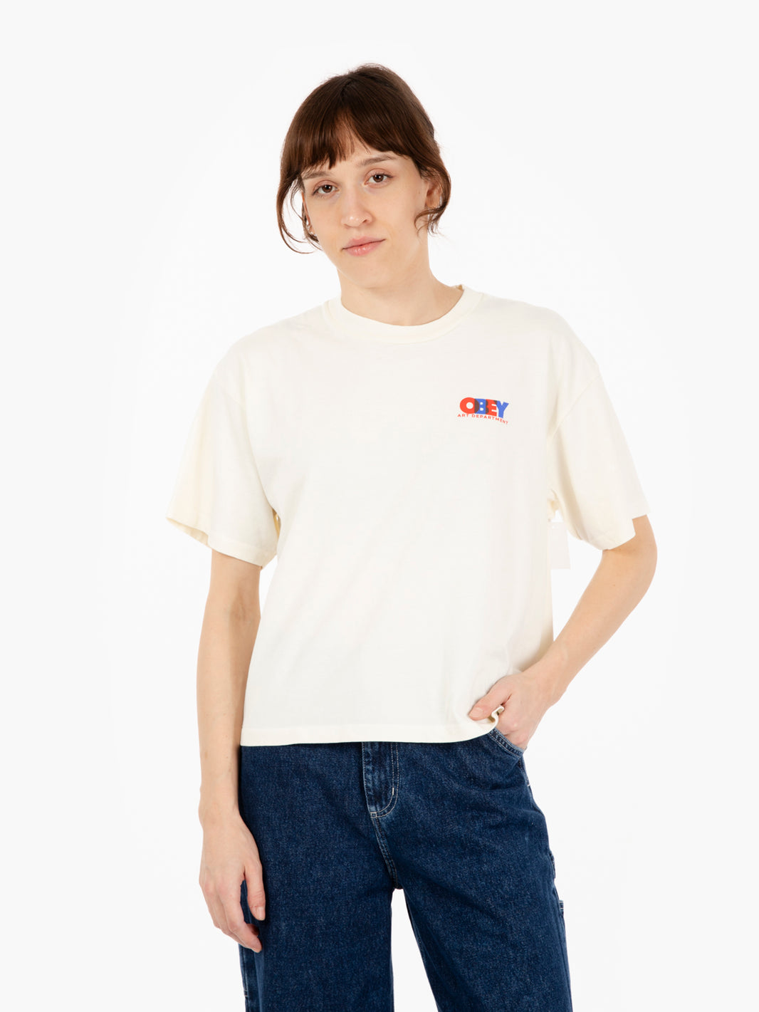 Overlay tee unbleached
