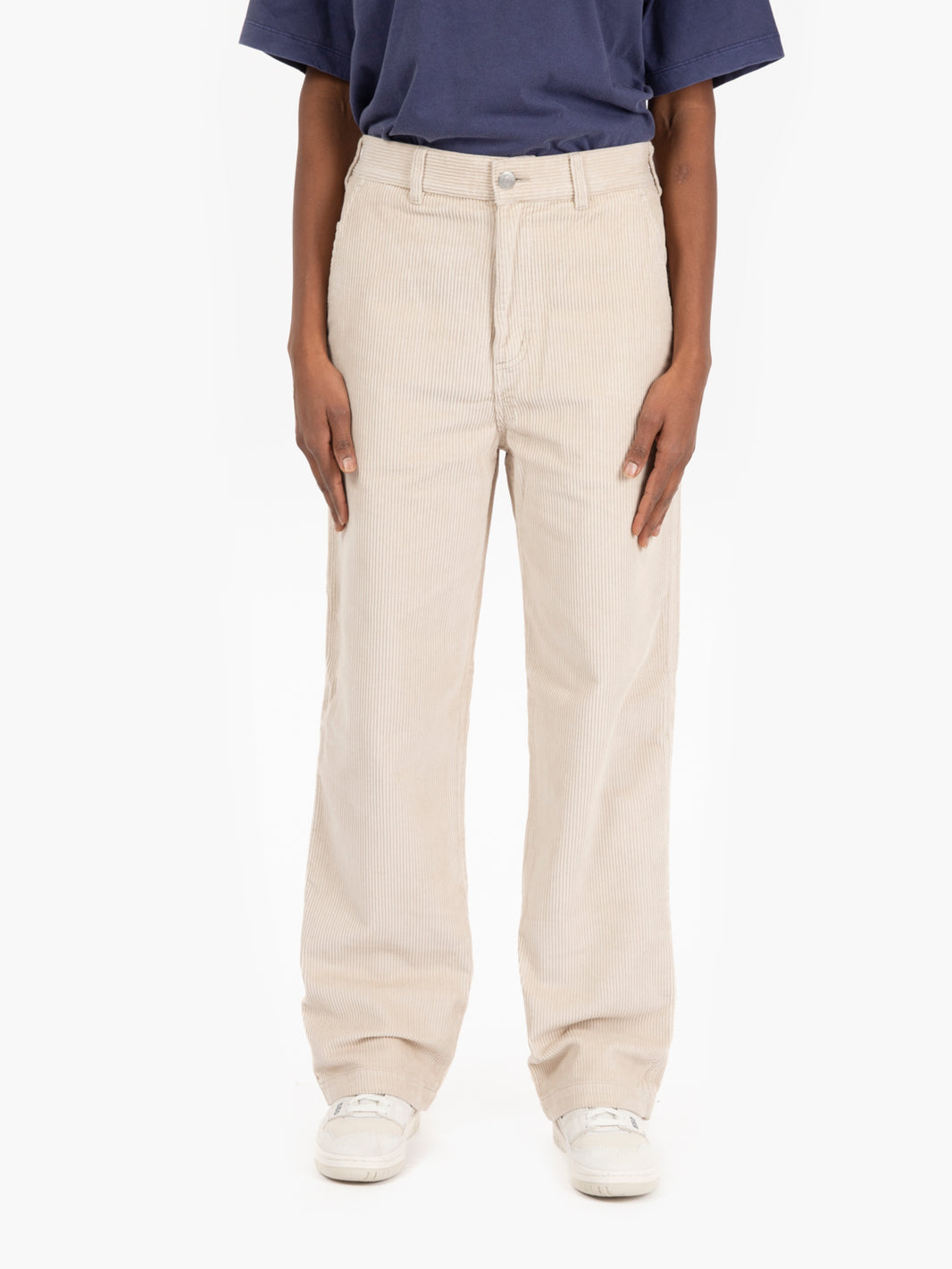 Pantaloni carpenter Brighton corduroy silver grey
