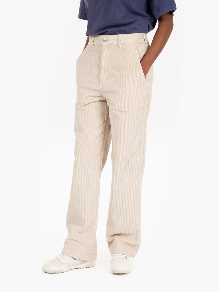 OBEY - Pantaloni carpenter Brighton corduroy silver grey