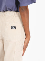 OBEY - Pantaloni carpenter Brighton corduroy silver grey