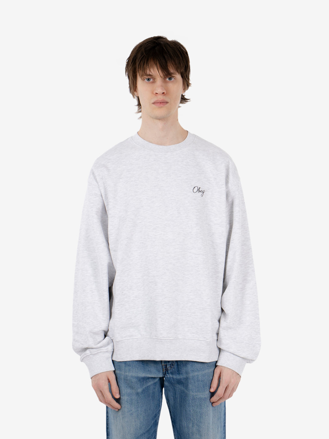 OBEY PAPER ROSE FLEECE HEATHER GRAY 22MC0001686_HEA