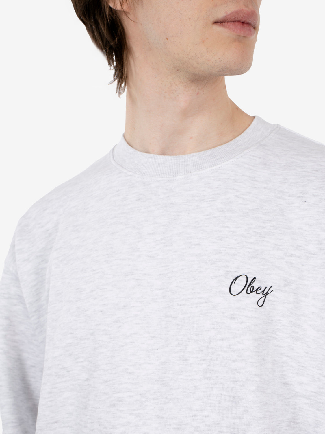 OBEY PAPER ROSE FLEECE HEATHER GRAY 22MC0001686_HEA